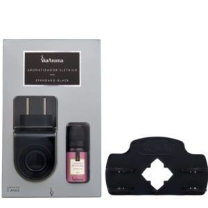 Aromatizador Standard Black com Lavanda Francesa 10ml+Suporte para Óleos Essenciais e Essências Black - Via Aroma