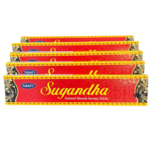 Kit 5 Incensos Nikhil Sugandha – Aroma Sagrado de Paz
