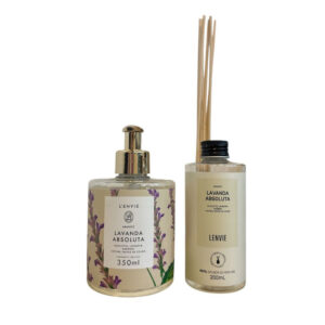 Kit Lavanda Absoluta 1 Sabonete Liquido 350ml+1 Refil Difusor De Perfume 200ml Lenvie