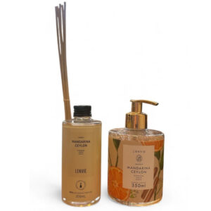 Kit Mandarina Ceylon 1 Sabonete Liquido 350ml+1 Refil Difusor De Perfume 200ml Lenvie
