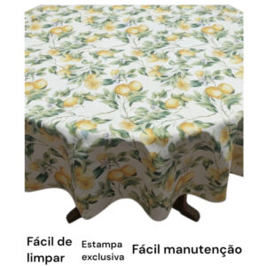 Toalha de Mesa Auguri Casa Acqua Limone 1,80m – Elegância e Qualidade Premium