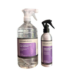 Kit Lavanda Água Perfumada 1,1L+Perfume p Ambientes 200ml Acqua Aroma