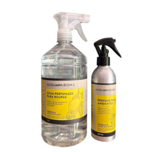 Kit Verbena e Limão Siciliano Água Perfumada 1,1L+Perfume p Ambientes 200ml Acqua Aroma
