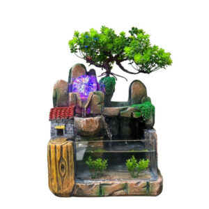 Fonte Decorativa com Aquário de Vidro e Bola Giratoria Led