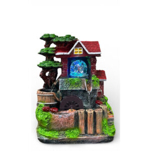 Fonte Decorativa Moinho Encantado com Cascata e LED 27cm