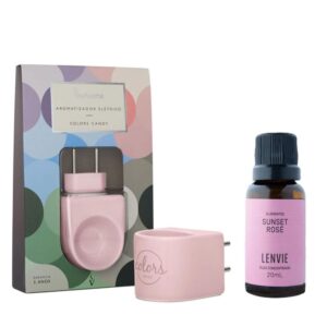 Aromatizador Elétrico Rosa Via Aroma+Óleo Sunset Rosé Lenvie