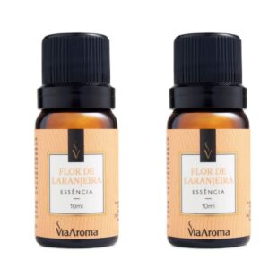 Kit 2 Essências Via Aroma Flor de Laranjeira 10ml Aromaterapia Difusor