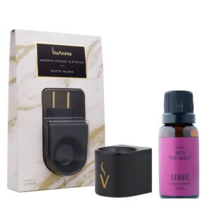 Aromatizador Elétrico Matte Black- Via Aroma + Óleo Into The Night- Lenvie