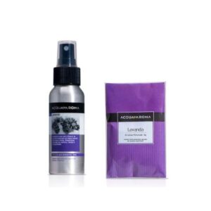 Kit Aromatizador de Ambiente Spray- Lavanda + Sachê Perfumado Acqua Aroma- Lavanda