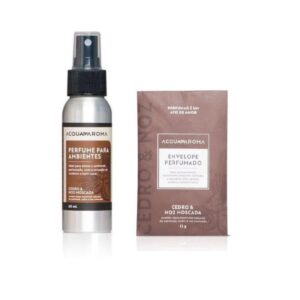 Perfume para Ambientes + Sachê Acqua Aroma Cedro e Noz-Moscada