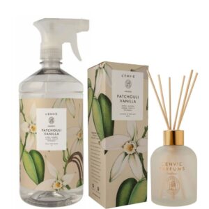 Kit Patchouli Vanilla – Água Perfumada 1L + Difusor de Ambiente 200ml- Lenvie
