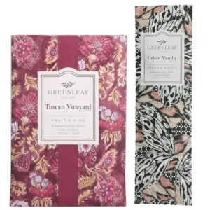 Kit 2 Sachês Perfumados Greenleaf Tuscan Vineyard + Urban Vanille