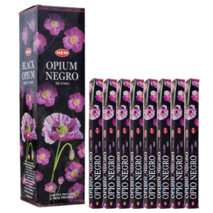 Kit c/ 12 Incensos Hem Opium Negro Duradouro 96 Varetas