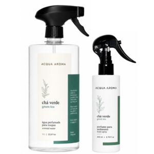 Kit Chá Verde Água Perfumada 1L + Perfume p/ Ambientes 200ml