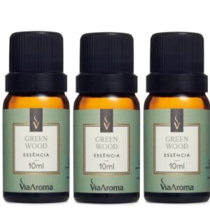 Kit com 3 Essências Green Wood Via Aroma - 10ml