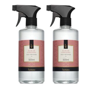 Kit 02 Água Perfumada 500ml Via Aroma Flor De Cerejeira