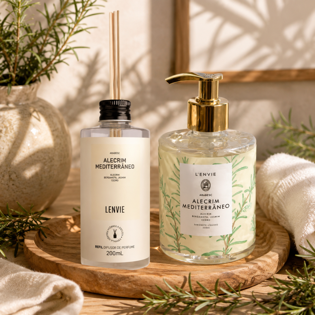 Kit Alecrim Mediterrâneo Difusor de Perfume+Sabonete Líquido