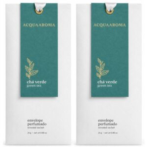 Kit com 2 Sachê Perfumado Acqua Aroma Dia a Dia Chá Verde 25g