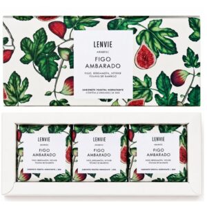 Kit 3 Sabonetes Vegetal Em Barra Figo Ambarado - 80g Cada