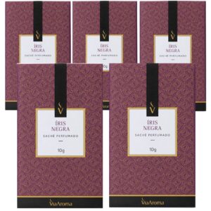 Kit com 5 Sachês Perfumados Íris Negra 10g - Via Aroma