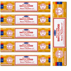 Kit c/ 6 Incensos Satya Sandalwood - Nag Champa - 15g