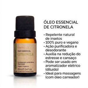 Óleo Essencial Citronela Via Aroma - 10ml