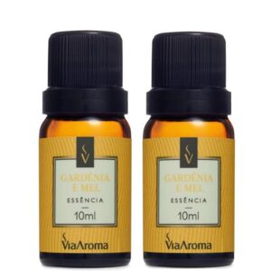Kit com 2 Essências Clássicas Gardênia e Mel 10ml Via Aroma