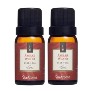 Kit com 2 Essências Clássicas Âmbar Wood 10ml Via Aroma