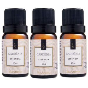 Kit com 3 Essências Clássicas Gardênia 10ml - Via Aroma